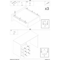 Psací stůl GATE se šuplíky - antracitový/dub wotan