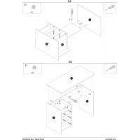 Psací stůl GATE se šuplíky - antracitový/dub wotan