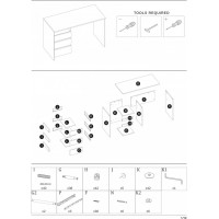 Psací stůl GATE se šuplíky - antracitový/dub wotan