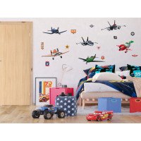 Dětská samolepka na zeď - DISNEY- Letadla - závodníci - 65x85 cm