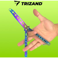 Duhový tupý tréninkový nůž motýlek