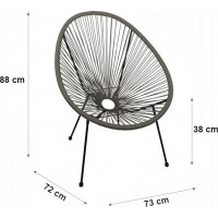 Zahradní křeslo ACAPULCO - šedé