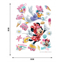 Dětská samolepka na zeď - DISNEY - Minnie a Daisy na kolečkových bruslích - 65x85 cm