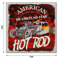 Moderní samolepka na zeď - American Hot rod - 30x30 cm