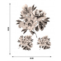 Moderní samolepka na zeď - Dekorativní kytice - 65x85 cm