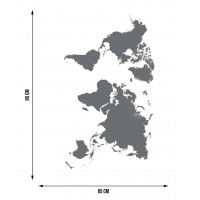 Moderní samolepka na zeď - Stříbrná mapa - 65x85 cm