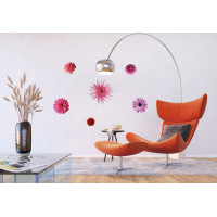 Moderní samolepka na zeď - Růžové květy - 65x85 cm