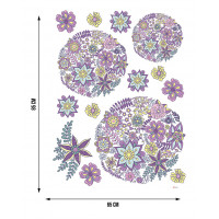 Moderní samolepka na zeď - Květinové koule - 65x85 cm