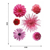 Moderní samolepka na zeď - Růžové květy - 65x85 cm