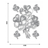 Moderní samolepka na zeď - Stříbrná kytice - 65x85 cm