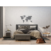 Moderní samolepka na zeď - Stříbrná mapa - 65x85 cm