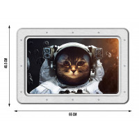 Moderní samolepka na zeď - Kočka v kosmu - 42,5x65 cm