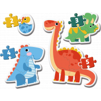 CLEMENTONI Moje první puzzle Dinosauři 4v1 (2,3,4,5 dílků)