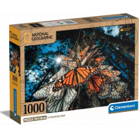 CLEMENTONI Puzzle National Geographic: Miliony motýlů monarchů cestují do zimovišť v Mexiku 1000 dílků