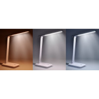 LED stolní lampička 10W, 490lm, změna CCT, stmívání, bílá