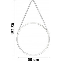 Černé závěsné kulaté zrcadlo MIRAGE 50 cm