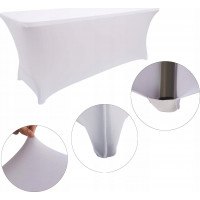 Bílý elastický návlek na cateringový stůl 180 cm