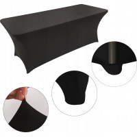 Černý elastický návlek na cateringový stůl 180 cm