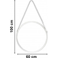 Černé závěsné kulaté zrcadlo MIRAGE 60 cm