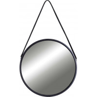 Černé závěsné kulaté zrcadlo MIRAGE 60 cm