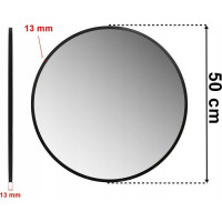 Černé nástěnné zrcadlo Sander 50 cm