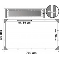 Šedá balkónová zástěna 1 x 7 m