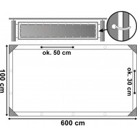 Šedá balkónová zástěna 1 x 6 m