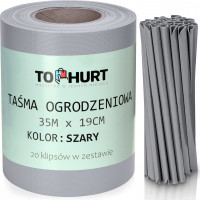 Šedá páska na plot 19 cm x 35 m