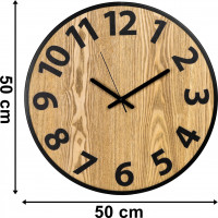 Hnědé nástěnné hodiny ABBAS 50 cm