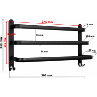 Černý nástěnný věšák ATHOS 30 cm