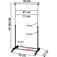 Černý pojízdný věšák IDA