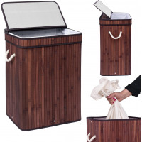 Bambusový koš na prádlo Soren 80 l wenge
