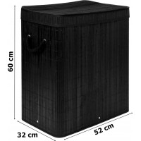 Dvoukomorový bambusový koš na prádlo Soren - černý