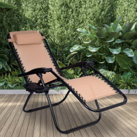 Béžové zahradní polohovací lehátko Orion