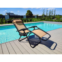 Béžové zahradní polohovací lehátko Orion