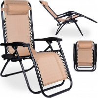 Béžové zahradní polohovací lehátko Orion