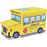 Skládací taburet / koš na hračky Školní autobus
