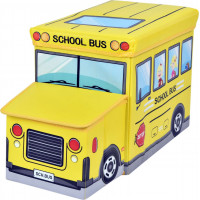 Skládací taburet / koš na hračky Školní autobus