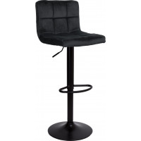 Černá barová židle ARAKO BLACK VELVET