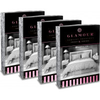 Bavlněné povlečení GLAMOUR - bílé/šedé - 180x200 cm