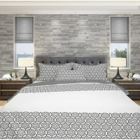 Bavlněné povlečení GLAMOUR - bílé/šedé - 180x200 cm