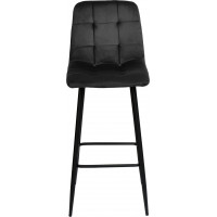 Černá sametová barová židle HAMILTON