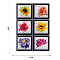 Moderní samolepka na zeď - Kolekce obrazů s květinami - 65x85 cm