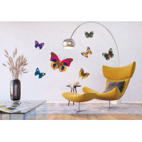 Moderní samolepka na zeď - Barevní motýli - 65x85 cm