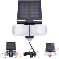 LED solární osvětlení se senzorem, 8W, 600lm, Li-on, černá