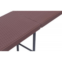 Hnědá skládací lavice RATTAN