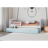 Dětská postel s přistýlkou MATTEO 2 - 200x90 cm - modro-bílá