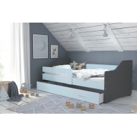 Dětská postel se šuplíkem SWEET - 180x80 cm - modro-šedá