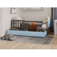 Dětská postel se šuplíkem TAMI R - 200x90 cm - modro-šedá
