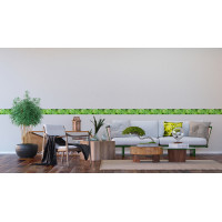Moderní samolepící bordura - Zelené listy - 14x500 cm